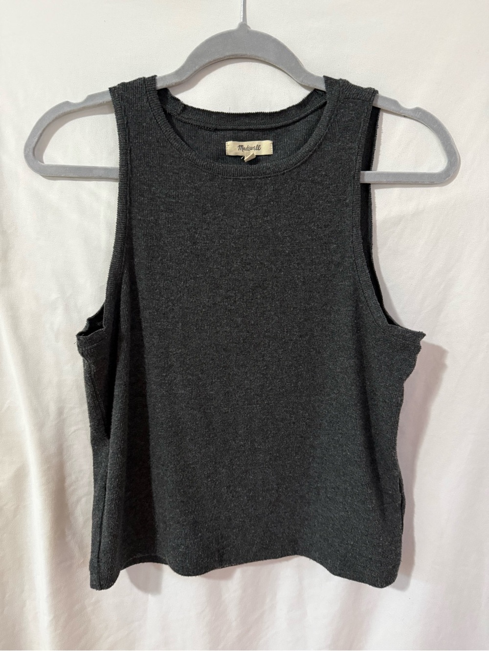 Madewell Dark Charcoal Ribbed Knit Tank